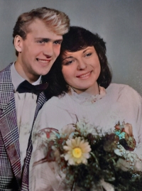 Wedding photos, Antonín Hříbal and his wife Jitka, née Kohoutková