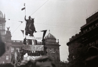 Saint Wenceslas on Wenceslas Square in August 1968, photo by Jiří Růžička