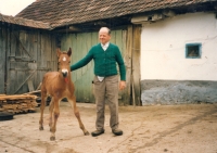 Brother Karel Merhaut photographed in the 1990s in his backyard in Gerník, died in 2016