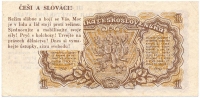 The reverse of a copy of a koruna banknote with the text: Czechs and Slovaks! The regime is weakening and is afraid of you. The power is in the people and the people stand against the regime. Unite and mobilize your forces! Down with the collective farms! Insist on the rights of the workers! Today, win concessions, tomorrow, freedom!