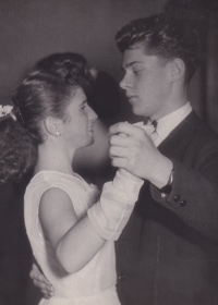 With Vera Urbanova in dance lessons, 1958