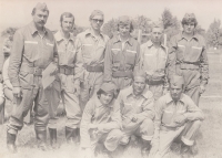 Volunteer firefighters, Krásné, František Jankovský standing third from the left with glasses