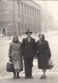 Parents Ferdinand and Kateřina Křivánek and aunt Olga Křivánek with them just after their arrival in Czechoslovakia, Prague, early 1960s