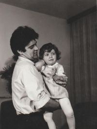 With daughter Petra, 1974