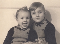 Viktor Weilguny with his younger sister Eva, late 1940s