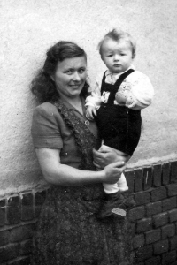 Karel Jiřík with his mother Anna / 1954