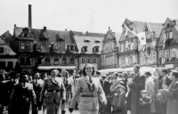 Sokol march at the celebration of May Day 1948 in Frýdlant