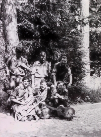 Tramping during the basic military service in the road army in 1963-1965 (witness  at the bottom left)