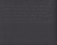 Zápis v albu: Tímto skončil náš pobyt v Československé republice...
