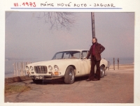 Lubomir Schimmer with his new Jaguar in 1973