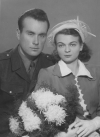 Jitka and Záboj Čampula, wedding photo, 1950