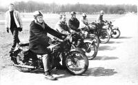 1966 motorcyclists - Jan Skalla in front on Rudge Whitworth 500 (year of production ca. 1928)
