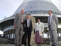  Prof. Pokorný, representative of Mazak company with his wife, Jan Skalla first from the right on Jested - 2001
