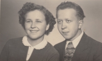 Marie Sobolová with her older brother Stanislav in 1958