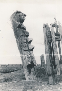 A column called Rehue, a machi healer runs up, drums and heals, Rehue is a "badge" in front of the machi hut, so everyone knows that a healer lives here (smoking, incantations or herbs)