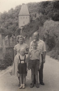 With parents and brother Zdeněk at Karlštejn, 1959