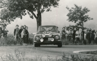 Václav Blahna na Rallye Šumava v roce 1976. Vedle něj je spolujezdec Lubislav Hlávka