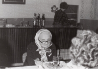 Ludmila Poláchová's mother, Rozálie Martinátová, at her nephew's wedding , Ostrava, ca. 1972