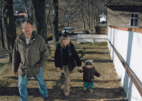 With daughter Kristýna and son Tomáš, 90s