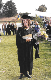 Daughter Lucie at her graduation from the University of California, 1996