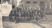 Franz Braun with other children at the monastery in Hannover, 1938