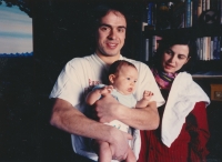 Klára and Petr Forman with their daughter Josefina, 1992