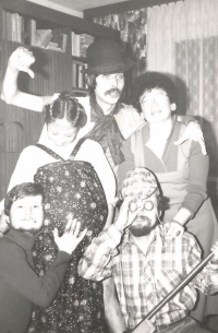 František Postupa with his friends Milan Daniel and his wife Miroslava Daniel in 1981