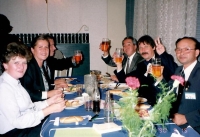 Japanese teachers' delegation, summer 1990. Witness at right center