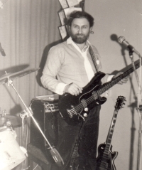 Frantisek Stůj with the band Rébus in Severka, Kraslice, 1980s