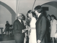 Vladimír Lindner (left) at the wedding of his daughter Alena to Jiří Gebert, 1972