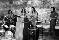 Concert in a barn near Hradec Králové at a wedding, on the right Jiří Koula