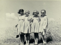 Ludmila Jurásková with her sisters and a friend in 1955