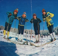 Bronze relay from the 1974 World Championships in Falun. From left: Gabriela Sekajová, Alena Bartošová, Mirka Jaškovská and Blanka Paulů