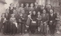 Spáčil family - Josef and his wife in the middle, top, parents and brothers at the bottom, 1953