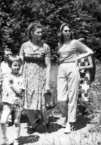 Emilie Kozubíková with her mother Marie Czudková and daughter Eva, 1960s