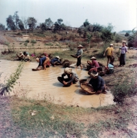 Natives digging for sapphires, Laos, 1985