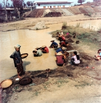 Natives digging for sapphires, Laos, 1985