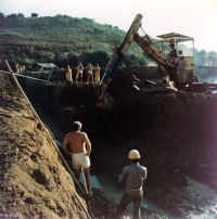 Sapphire rock mining, Laos, 1985