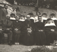 Emil Soukup during a visit to Bishop Josef Hlouch in Koclířov near Svitavy in May 1968