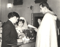 Emil Soukup during his marriage in the church of St. John the Baptist in Lomnice nad Lužnicí in the 1970s.