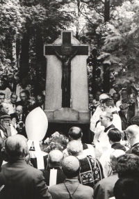 Funeral of bishop Josef Hlouch in St. Nicholas Cathedral in České Budějovice in June 1972