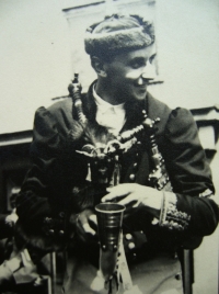 Antonín Konrády as a budding piper