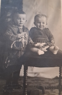  Witness (with a toy horse) with his cousin Ladislav from a German family, 1928