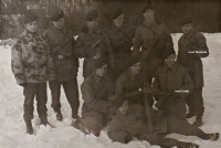 Parachute training in Prešov, 1969 - 1970, Josef Weinfurt standing in the top row first from the right