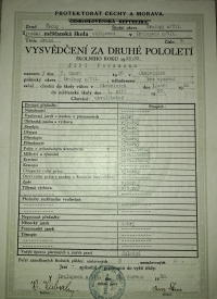 Certificate from the school year 1938/1939