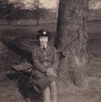 Josef Štivar's wife Mary in the park