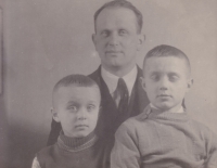 From left: brother Jan, father Bedřich, brother Bedřich (around 1948)