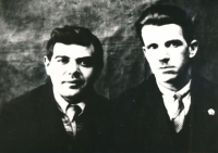 Uncle Leopold Brumek (died 1939 in prison) and his friend Žampach, ca. 1937