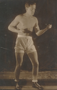 Father František Kodejš during boxing