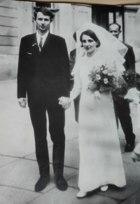 Wedding with Věra Pertlíčková on the day of graduation, 1969